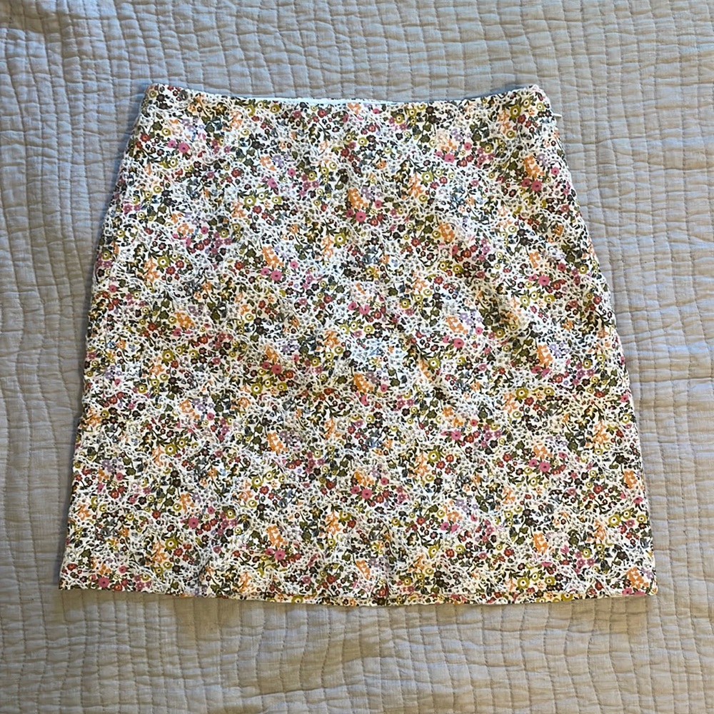 Loft floral embroidered pencil skirt
